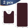 image:imageOLANLY Bathroom Rugs Sets 2 Piece Soft Absorbent Chenille Bath Mats and UShaped Contour Toilet Mat Area Rug Set Machine Washable Bath Carpet Home Decor Accessories 30x2024x20 GreyBlack Cherry