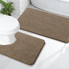 image:imageOLANLY Bathroom Rugs Sets 2 Piece Soft Absorbent Chenille Bath Mats and UShaped Contour Toilet Mat Area Rug Set Machine Washable Bath Carpet Home Decor Accessories 30x2024x20 GreyTan