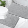 image:imageOLANLY Bathroom Rugs Sets 2 Piece Soft Absorbent Chenille Bath Mats and UShaped Contour Toilet Mat Area Rug Set Machine Washable Bath Carpet Home Decor Accessories 30x2024x20 GreyLight Grey