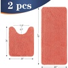 image:imageOLANLY Bathroom Rugs Sets 2 Piece Soft Absorbent Chenille Bath Mats and UShaped Contour Toilet Mat Area Rug Set Machine Washable Bath Carpet Home Decor Accessories 30x2024x20 GreyCoral