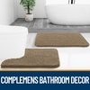 image:imageOLANLY Bathroom Rugs Sets 2 Piece Soft Absorbent Chenille Bath Mats and UShaped Contour Toilet Mat Area Rug Set Machine Washable Bath Carpet Home Decor Accessories 30x2024x20 GreyTan
