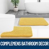 image:imageOLANLY Bathroom Rugs Sets 2 Piece Soft Absorbent Chenille Bath Mats and UShaped Contour Toilet Mat Area Rug Set Machine Washable Bath Carpet Home Decor Accessories 30x2024x20 GreyYellow
