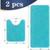 image:imageOLANLY Bathroom Rugs Sets 2 Piece Soft Absorbent Chenille Bath Mats and UShaped Contour Toilet Mat Area Rug Set Machine Washable Bath Carpet Home Decor Accessories 30x2024x20 GreyAqua Sky