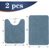 image:imageOLANLY Bathroom Rugs Sets 2 Piece Soft Absorbent Chenille Bath Mats and UShaped Contour Toilet Mat Area Rug Set Machine Washable Bath Carpet Home Decor Accessories 30x2024x20 GreyAiry Blue