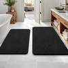 image:imageOLANLY Bathroom Rugs Sets 2 Piece Soft Absorbent Chenille Bath Mats and UShaped Contour Toilet Mat Area Rug Set Machine Washable Bath Carpet Home Decor Accessories 30x2024x20 GreyBlack