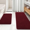 image:imageOLANLY Bathroom Rugs Sets 2 Piece Soft Absorbent Chenille Bath Mats and UShaped Contour Toilet Mat Area Rug Set Machine Washable Bath Carpet Home Decor Accessories 30x2024x20 GreyBurgundy
