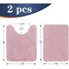 image:imageOLANLY Bathroom Rugs Sets 2 Piece Soft Absorbent Chenille Bath Mats and UShaped Contour Toilet Mat Area Rug Set Machine Washable Bath Carpet Home Decor Accessories 30x2024x20 GreyDusty Rose