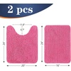 image:imageOLANLY Bathroom Rugs Sets 2 Piece Soft Absorbent Chenille Bath Mats and UShaped Contour Toilet Mat Area Rug Set Machine Washable Bath Carpet Home Decor Accessories 30x2024x20 GreyHot Pink