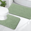 image:imageOLANLY Bathroom Rugs Sets 2 Piece Soft Absorbent Chenille Bath Mats and UShaped Contour Toilet Mat Area Rug Set Machine Washable Bath Carpet Home Decor Accessories 30x2024x20 GreySage Green