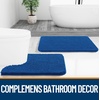 image:imageOLANLY Bathroom Rugs Sets 2 Piece Soft Absorbent Chenille Bath Mats and UShaped Contour Toilet Mat Area Rug Set Machine Washable Bath Carpet Home Decor Accessories 30x2024x20 GreyDeep Navy Blue