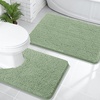 image:imageOLANLY Bathroom Rugs Sets 2 Piece Soft Absorbent Chenille Bath Mats and UShaped Contour Toilet Mat Area Rug Set Machine Washable Bath Carpet Home Decor Accessories 30x2024x20 GreySage Green