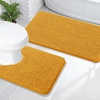image:imageOLANLY Bathroom Rugs Sets 2 Piece Soft Absorbent Chenille Bath Mats and UShaped Contour Toilet Mat Area Rug Set Machine Washable Bath Carpet Home Decor Accessories 30x2024x20 GreyGolden Yellow