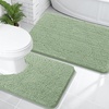 image:imageOLANLY Bathroom Rugs Sets 2 Piece Soft Absorbent Chenille Bath Mats and UShaped Contour Toilet Mat Area Rug Set Machine Washable Bath Carpet Home Decor Accessories 30x2024x20 GreySage Green