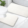 image:imageOLANLY Bathroom Rugs Sets 2 Piece Soft Absorbent Chenille Bath Mats and UShaped Contour Toilet Mat Area Rug Set Machine Washable Bath Carpet Home Decor Accessories 30x2024x20 GreyIvory