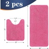 image:imageOLANLY Bathroom Rugs Sets 2 Piece Soft Absorbent Chenille Bath Mats and UShaped Contour Toilet Mat Area Rug Set Machine Washable Bath Carpet Home Decor Accessories 30x2024x20 GreyHot Pink