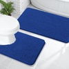 image:imageOLANLY Bathroom Rugs Sets 2 Piece Soft Absorbent Chenille Bath Mats and UShaped Contour Toilet Mat Area Rug Set Machine Washable Bath Carpet Home Decor Accessories 30x2024x20 GreyRoyal Blue