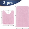 image:imageOLANLY Bathroom Rugs Sets 2 Piece Soft Absorbent Chenille Bath Mats and UShaped Contour Toilet Mat Area Rug Set Machine Washable Bath Carpet Home Decor Accessories 30x2024x20 GreyPink