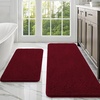 image:imageOLANLY Bathroom Rugs Sets 2 Piece Soft Absorbent Chenille Bath Mats and UShaped Contour Toilet Mat Area Rug Set Machine Washable Bath Carpet Home Decor Accessories 30x2024x20 GreyBurgundy