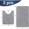image:imageOLANLY Bathroom Rugs Sets 2 Piece Soft Absorbent Chenille Bath Mats and UShaped Contour Toilet Mat Area Rug Set Machine Washable Bath Carpet Home Decor Accessories 30x2024x20 GreyLight Grey