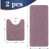 image:imageOLANLY Bathroom Rugs Sets 2 Piece Soft Absorbent Chenille Bath Mats and UShaped Contour Toilet Mat Area Rug Set Machine Washable Bath Carpet Home Decor Accessories 30x2024x20 GreyDeep Plum