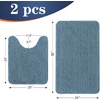 image:imageOLANLY Bathroom Rugs Sets 2 Piece Soft Absorbent Chenille Bath Mats and UShaped Contour Toilet Mat Area Rug Set Machine Washable Bath Carpet Home Decor Accessories 30x2024x20 GreyAiry Blue
