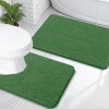 image:imageOLANLY Bathroom Rugs Sets 2 Piece Soft Absorbent Chenille Bath Mats and UShaped Contour Toilet Mat Area Rug Set Machine Washable Bath Carpet Home Decor Accessories 30x2024x20 GreyOlive Green