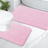 image:imageOLANLY Bathroom Rugs Sets 2 Piece Soft Absorbent Chenille Bath Mats and UShaped Contour Toilet Mat Area Rug Set Machine Washable Bath Carpet Home Decor Accessories 30x2024x20 GreyPink