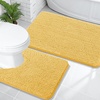 image:imageOLANLY Bathroom Rugs Sets 2 Piece Soft Absorbent Chenille Bath Mats and UShaped Contour Toilet Mat Area Rug Set Machine Washable Bath Carpet Home Decor Accessories 30x2024x20 GreyYellow