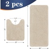 image:imageOLANLY Bathroom Rugs Sets 2 Piece Soft Absorbent Chenille Bath Mats and UShaped Contour Toilet Mat Area Rug Set Machine Washable Bath Carpet Home Decor Accessories 30x2024x20 GreySand