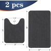 image:imageOLANLY Bathroom Rugs Sets 2 Piece Soft Absorbent Chenille Bath Mats and UShaped Contour Toilet Mat Area Rug Set Machine Washable Bath Carpet Home Decor Accessories 30x2024x20 GreyDark Grey