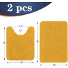 image:imageOLANLY Bathroom Rugs Sets 2 Piece Soft Absorbent Chenille Bath Mats and UShaped Contour Toilet Mat Area Rug Set Machine Washable Bath Carpet Home Decor Accessories 30x2024x20 GreyGolden Yellow
