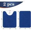 image:imageOLANLY Bathroom Rugs Sets 2 Piece Soft Absorbent Chenille Bath Mats and UShaped Contour Toilet Mat Area Rug Set Machine Washable Bath Carpet Home Decor Accessories 30x2024x20 GreyRoyal Blue