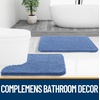 image:imageOLANLY Bathroom Rugs Sets 2 Piece Soft Absorbent Chenille Bath Mats and UShaped Contour Toilet Mat Area Rug Set Machine Washable Bath Carpet Home Decor Accessories 30x2024x20 GreyCornflower Blue