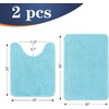image:imageOLANLY Bathroom Rugs Sets 2 Piece Soft Absorbent Chenille Bath Mats and UShaped Contour Toilet Mat Area Rug Set Machine Washable Bath Carpet Home Decor Accessories 30x2024x20 GreySky Blue