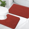 image:imageOLANLY Bathroom Rugs Sets 2 Piece Soft Absorbent Chenille Bath Mats and UShaped Contour Toilet Mat Area Rug Set Machine Washable Bath Carpet Home Decor Accessories 30x2024x20 GreyRustic Terracotta