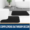 image:imageOLANLY Bathroom Rugs Sets 2 Piece Soft Absorbent Chenille Bath Mats and UShaped Contour Toilet Mat Area Rug Set Machine Washable Bath Carpet Home Decor Accessories 30x2024x20 GreyBlack