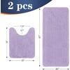 image:imageOLANLY Bathroom Rugs Sets 2 Piece Soft Absorbent Chenille Bath Mats and UShaped Contour Toilet Mat Area Rug Set Machine Washable Bath Carpet Home Decor Accessories 30x2024x20 GreyLavender