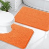 image:imageOLANLY Bathroom Rugs Sets 2 Piece Soft Absorbent Chenille Bath Mats and UShaped Contour Toilet Mat Area Rug Set Machine Washable Bath Carpet Home Decor Accessories 30x2024x20 GreyOrange