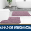 image:imageOLANLY Bathroom Rugs Sets 2 Piece Soft Absorbent Chenille Bath Mats and UShaped Contour Toilet Mat Area Rug Set Machine Washable Bath Carpet Home Decor Accessories 30x2024x20 GreyDeep Plum