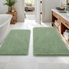 image:imageOLANLY Bathroom Rugs Sets 2 Piece Soft Absorbent Chenille Bath Mats and UShaped Contour Toilet Mat Area Rug Set Machine Washable Bath Carpet Home Decor Accessories 30x2024x20 GreySage Green