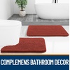 image:imageOLANLY Bathroom Rugs Sets 2 Piece Soft Absorbent Chenille Bath Mats and UShaped Contour Toilet Mat Area Rug Set Machine Washable Bath Carpet Home Decor Accessories 30x2024x20 GreyRustic Terracotta