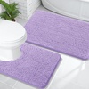 image:imageOLANLY Bathroom Rugs Sets 2 Piece Soft Absorbent Chenille Bath Mats and UShaped Contour Toilet Mat Area Rug Set Machine Washable Bath Carpet Home Decor Accessories 30x2024x20 GreyLavender