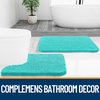 image:imageOLANLY Bathroom Rugs Sets 2 Piece Soft Absorbent Chenille Bath Mats and UShaped Contour Toilet Mat Area Rug Set Machine Washable Bath Carpet Home Decor Accessories 30x2024x20 GreyTeal