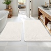 image:imageOLANLY Bathroom Rugs Sets 2 Piece Soft Absorbent Chenille Bath Mats and UShaped Contour Toilet Mat Area Rug Set Machine Washable Bath Carpet Home Decor Accessories 30x2024x20 GreyIvory