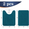 image:imageOLANLY Bathroom Rugs Sets 2 Piece Soft Absorbent Chenille Bath Mats and UShaped Contour Toilet Mat Area Rug Set Machine Washable Bath Carpet Home Decor Accessories 30x2024x20 GreyPeacock Blue