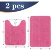image:imageOLANLY Bathroom Rugs Sets 2 Piece Soft Absorbent Chenille Bath Mats and UShaped Contour Toilet Mat Area Rug Set Machine Washable Bath Carpet Home Decor Accessories 30x2024x20 GreyHot Pink