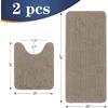 image:imageOLANLY Bathroom Rugs Sets 2 Piece Soft Absorbent Chenille Bath Mats and UShaped Contour Toilet Mat Area Rug Set Machine Washable Bath Carpet Home Decor Accessories 30x2024x20 GreyWarm Taupe