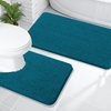image:imageOLANLY Bathroom Rugs Sets 2 Piece Soft Absorbent Chenille Bath Mats and UShaped Contour Toilet Mat Area Rug Set Machine Washable Bath Carpet Home Decor Accessories 30x2024x20 GreyPeacock Blue