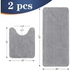 image:imageOLANLY Bathroom Rugs Sets 2 Piece Soft Absorbent Chenille Bath Mats and UShaped Contour Toilet Mat Area Rug Set Machine Washable Bath Carpet Home Decor Accessories 30x2024x20 GreyLight Grey
