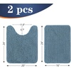 image:imageOLANLY Bathroom Rugs Sets 2 Piece Soft Absorbent Chenille Bath Mats and UShaped Contour Toilet Mat Area Rug Set Machine Washable Bath Carpet Home Decor Accessories 30x2024x20 GreyAiry Blue